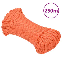 Corda de trabalho 3 mm 250 m polipropileno laranja