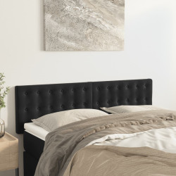 Cabeceiras preto 144x5x78/88 cm veludo