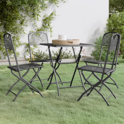 5 Pcs conj. de jantar p/ jardim malha metal expandido antracite