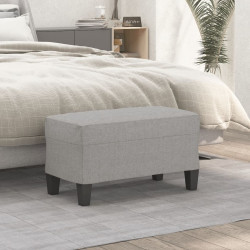 Banco 70x35x41 cm tecido cinzento-claro