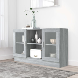 Vitrine 120x30,5x70 cm derivados de madeira cinzento sonoma