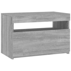 Móvel de TV com luzes LED 60x35x40 cm sonoma cinza