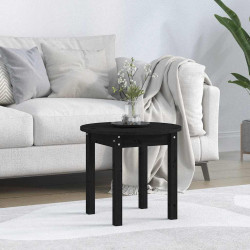 Mesa de centro ø 45x40 cm madeira de pinho maciça preto
