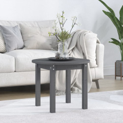 Mesa de centro ø 55x45 cm madeira de pinho maciça cinzento