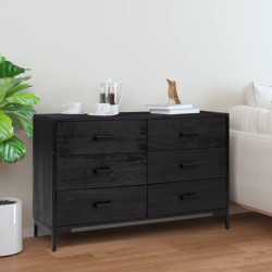 Aparador 110x35x70 cm pinho maciço preto