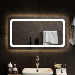 Espelho de casa de banho com luzes LED 90x50 cm