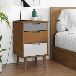 Mesa de cabeceira molde 40x35x65 cm pinho maciço castanho