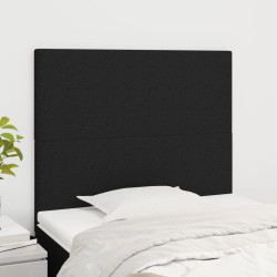 Cabeceira preta 90x5x118/128 cm tecido