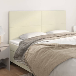 Cabeceira creme 160x5x118/128 cm couro sintético