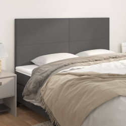Cabeceira cinza 160x5x118/128 cm couro sintético