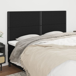 Cabeceira preta 200x5x118/128 cm tecido