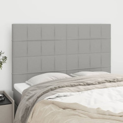 Cabeceira cinza claro 144x5x118/128 cm tecido