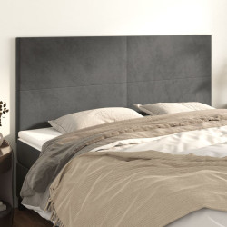 Cabeceira cinza escuro 200x5x118/128 cm veludo
