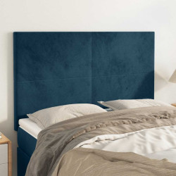 Cabeceira azul escuro 144x5x118/128 cm veludo