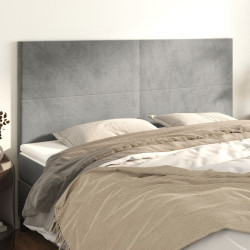 Cabeceira cinza claro 180x5x118/128 cm veludo