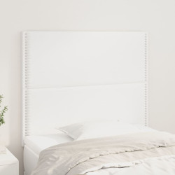 Cabeceira branca 100x5x118/128 cm couro sintético