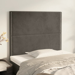 Cabeceira cinza escuro 80x5x118/128 cm veludo