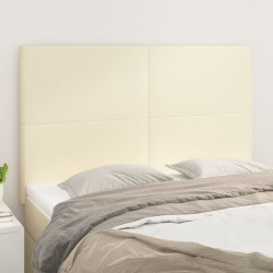 Cabeceira creme 144x5x118/128 cm couro sintético