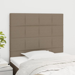 Cabeceira taupe 90x5x118/128 cm tecido