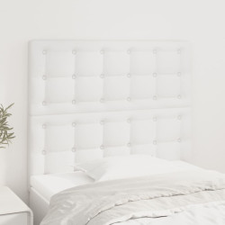 Cabeceira branca 100x5x118/128 cm couro sintético