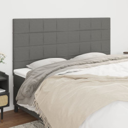 Cabeceira cinza escuro 180x5x118/128 cm tecido
