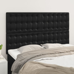 Cabeceira preta 144x5x118/128 cm couro sintético