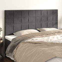 Cabeceira cinza escuro 160x5x118/128 cm veludo