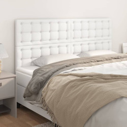 Cabeceira branca 200x5x118/128 cm couro sintético