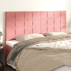 Cabeceira rosa 200x5x118/128 cm veludo