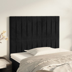 Cabeceira preta 80x5x118/128 cm veludo