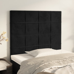 Cabeceira preta 80x5x118/128 cm veludo