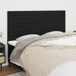 Cabeceira preta 180x5x118/128 cm tecido