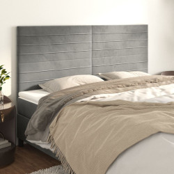 Cabeceira cinza claro 200x5x118/128 cm veludo