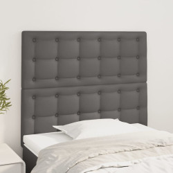 Cabeceira cinza 100x5x118/128 cm couro sintético