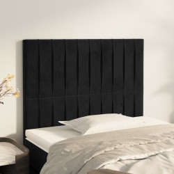 Cabeceira preta 100x5x118/128 cm veludo