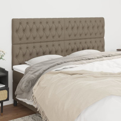 Cabeceira taupe 200x7x118/128 cm tecido