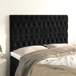 Cabeceira preta 160x7x118/128 cm veludo