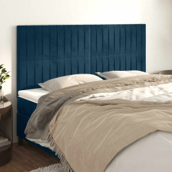 Cabeceira azul escuro 200x5x118/128 cm veludo