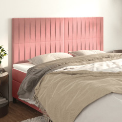Cabeceira rosa 180x5x118/128 cm veludo
