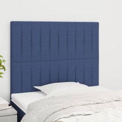 Cabeceira azul 80x5x118/128 cm tecido