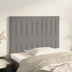Cabeceira cinza claro 80x5x118/128 cm veludo