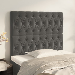 Cabeceira cinza escuro 90x7x118/128 cm veludo