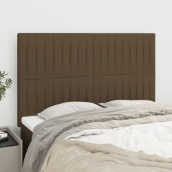 Cabeceira castanho escuro 144x5x118/128 cm tecido