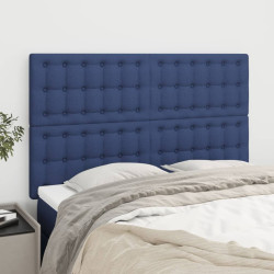 Cabeceira azul 144x5x118/128 cm tecido