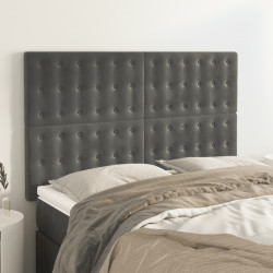 Cabeceira cinza escuro 144x5x118/128 cm veludo