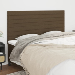 Cabeceira castanho escuro 160x5x118/128 cm tecido