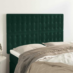 Cabeceira verde escuro 144x5x118/128 cm veludo