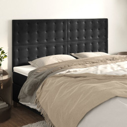 Cabeceira preta 160x5x118/128 cm veludo