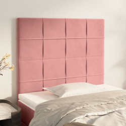 Cabeceira rosa 100x5x118/128 cm veludo