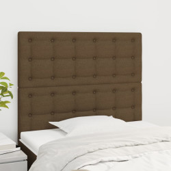 Cabeceira 90x5x118/128 cm tecido castanho escuro